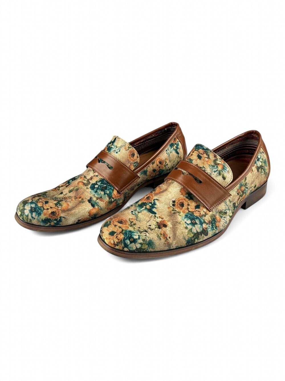 Ferro Aldo Men's Floral Slip-On Loafers Size 10